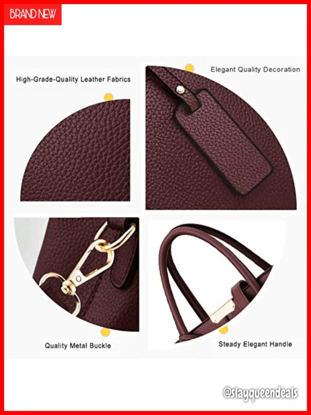 Women's Satchel Purse Top Handle Shoulder Bag Faux Leather Crossbody Tote